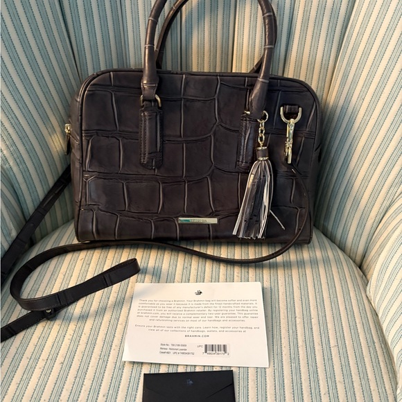 Brahmin Handbags - Brahmin Nocturnal Lysander Croc-Embossed Satchel